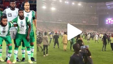 Nigeria vs Ghana: Moment angry Nigerian fans vandalized Abuja stadium facilities as they chase all players away (WATCH)