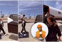 “Later dem go say he dey show off” – Reactions as Wizkid share video of himself as he from expensive car enters Private Jet (Watch)