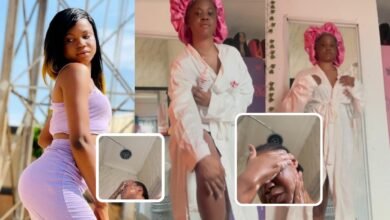 “No Go fck o” – Natizens Attack Mercy Kenneth over her skincare routine in bathroom (Video)