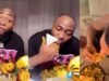 “OBO Win o” – video shows Davido & Wizkid eating Eba with Egusi stares reactions (WATCH)