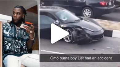 Burna Boy involved in ghastly car accident with his Ferrari 458 hours after penning note to late brother (VIDEO)