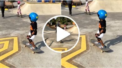 Wizkid’s son Zion trends as he displays his skating skills in a new lovely video