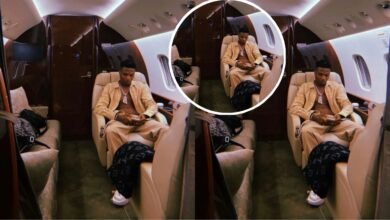 “Private Jet Geng” – Wizkid shares new photos of himself chilling inside his private Jet