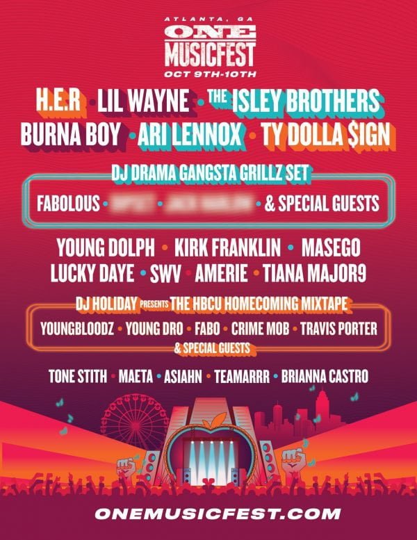 One Musicfest Show, Burna Boy to perform alongside Lil Wayne, H.E.R And Others