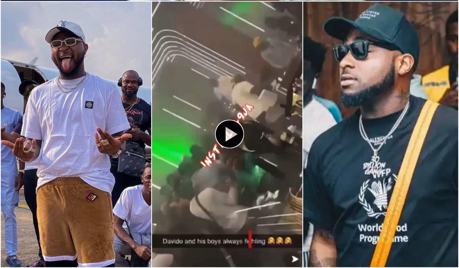 Davido and his crew reportedly get into serious fight in a club at Dubai (Video)