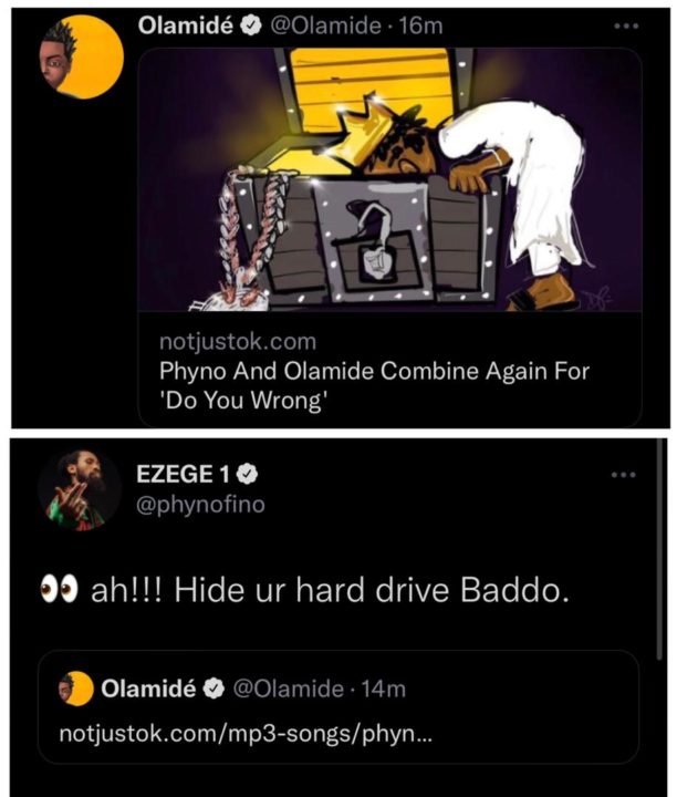 "Hide Your Hard Drive" - Phyno warns Olamide after he Leak his song "Do You Wrong"