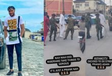 Moment popular Nigerian prankster, ZFancy taken away by military men for allegedly pranking someone (Video)