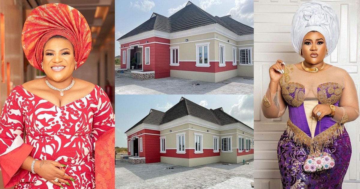“This is my sweat” – Actress, Nkechi Blessing wrote as she shows off her new house