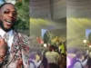 The moment Burna Boy pushed an excited fan who jumped at him on stage (video)