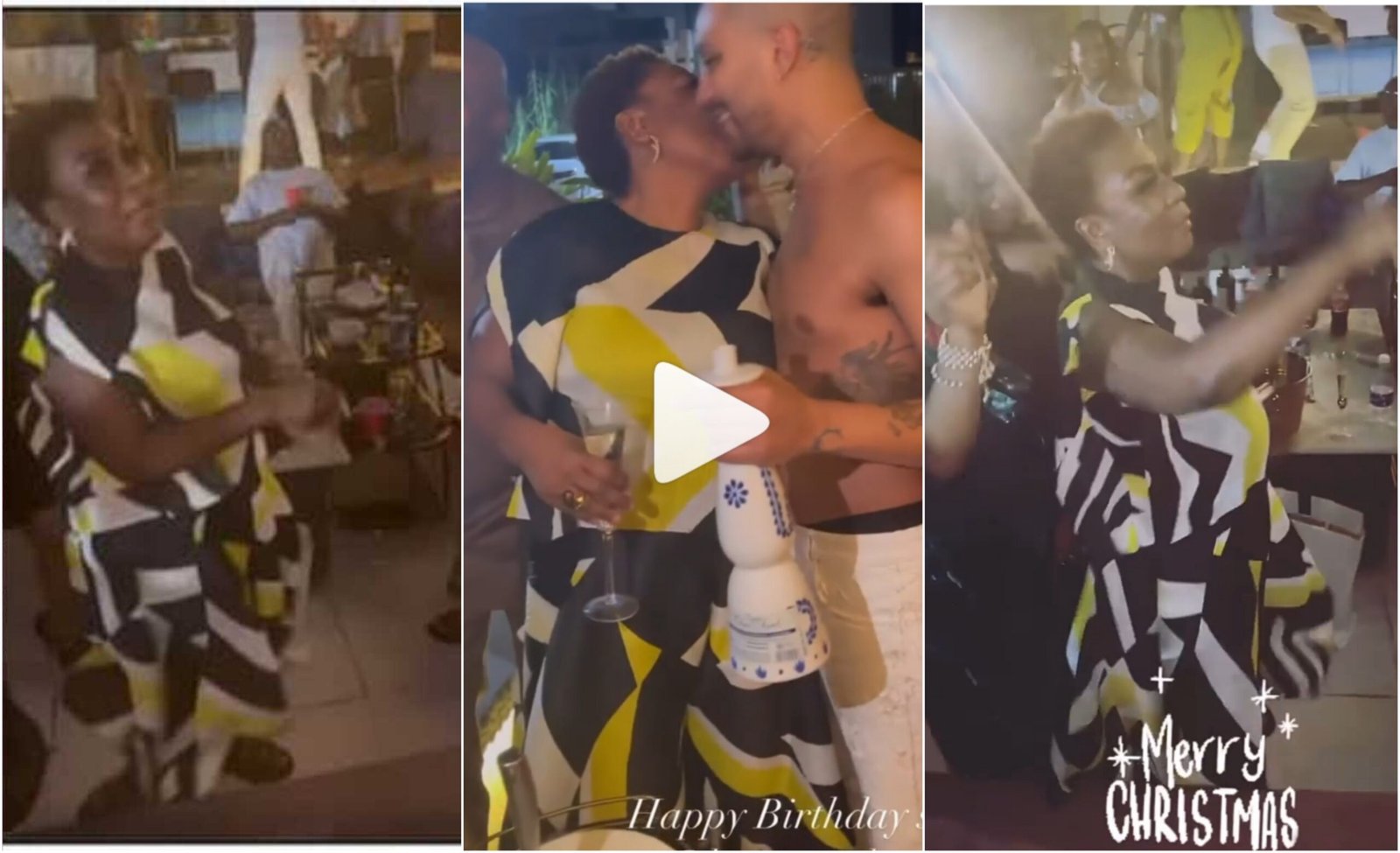 Awesome Moment Burna Boy’s mum steals show, Rocks to son’s music at christmas party (Video)