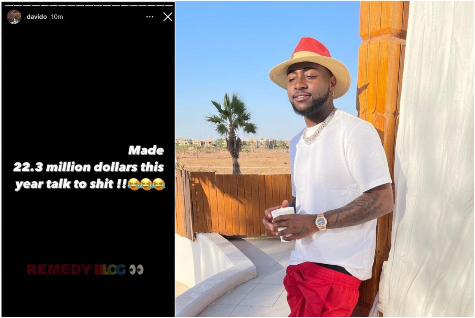 "Made 22.3 Million Dollars this year" Singer Davido shared is archivement
