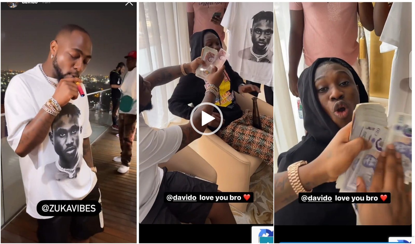 Davido buys Zlatan’s T-shirt for £5000 worth N2,716,590.17 (video)