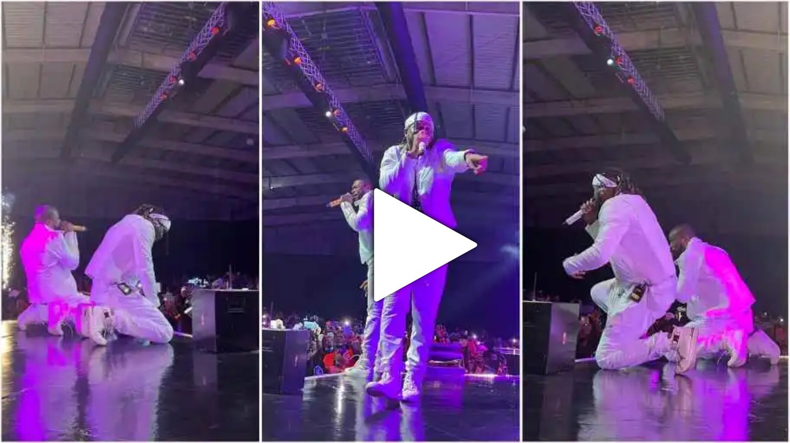 Moment P-Square Brothers went on their Knees to Plead with fans to forgive them (video)