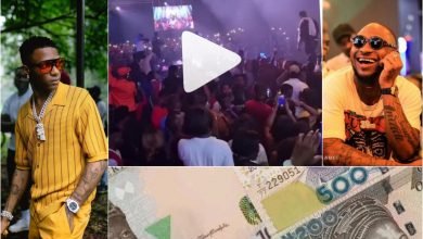 "Na Wizkid fan spread the money" Moment fans ignored Davido’s performance to pick money (video)