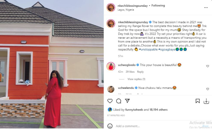 ‘How I sold my Range Rover to complete my House’ - Actress Nkechi Blessing shared