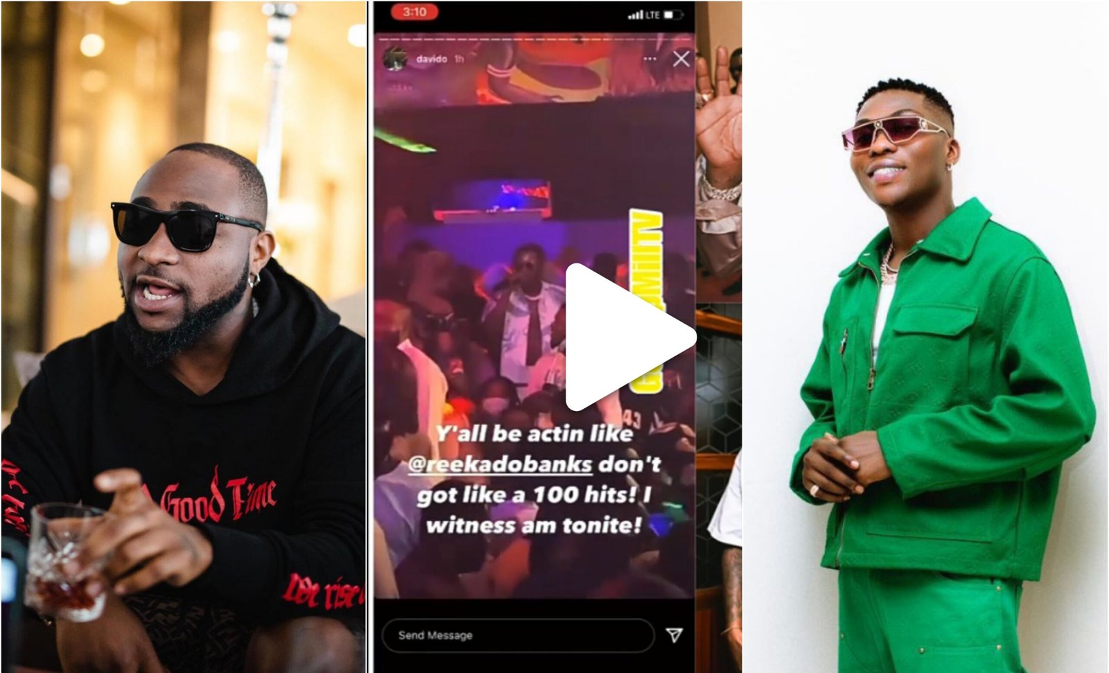 Davido wowed by Reekado Banks’ performance says people be acting like he ain't got like 100 hit songs