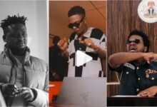 Where is Davido? – Fans react as Wizikd, Olamide and Wande Coal are spotted in the studio (WATCH)