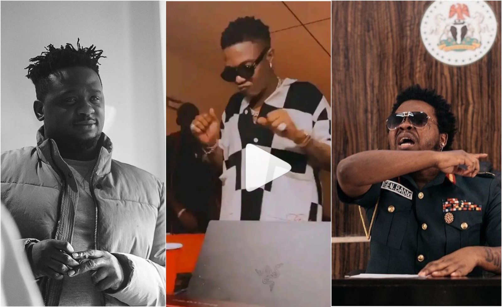 Where is Davido? – Fans react as Wizikd, Olamide and Wande Coal are spotted in the studio (WATCH)