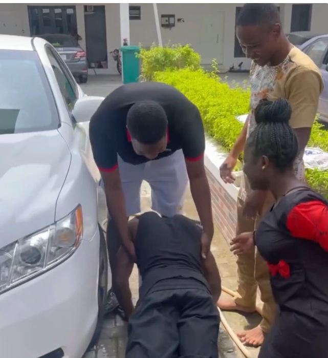 Comedian Aremu, prostrates for “Cute Abiola” as he buys him a brand new car - Reactions