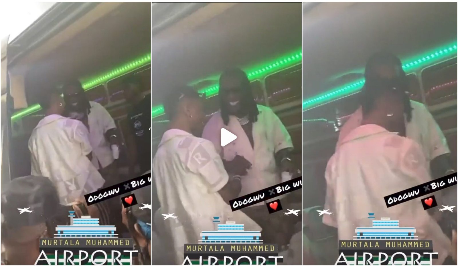 Awesome moment Wizkid and Burna Boy hugs each other devotedly as they met at the Airport (VIDEO)
