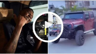 Zinoleesky crashes Wrangler Jeep he just bought in gutter, Nigerians react (VIDEO)