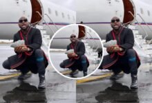 “Send us money OBO” – Fans begs Davido after dropping a Photo Posing with Dollars beside his private jet in Paris