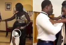 “Leave my husband alone” – Mercy Johnson tackles daughter over closeness with her husband (VIDEO)