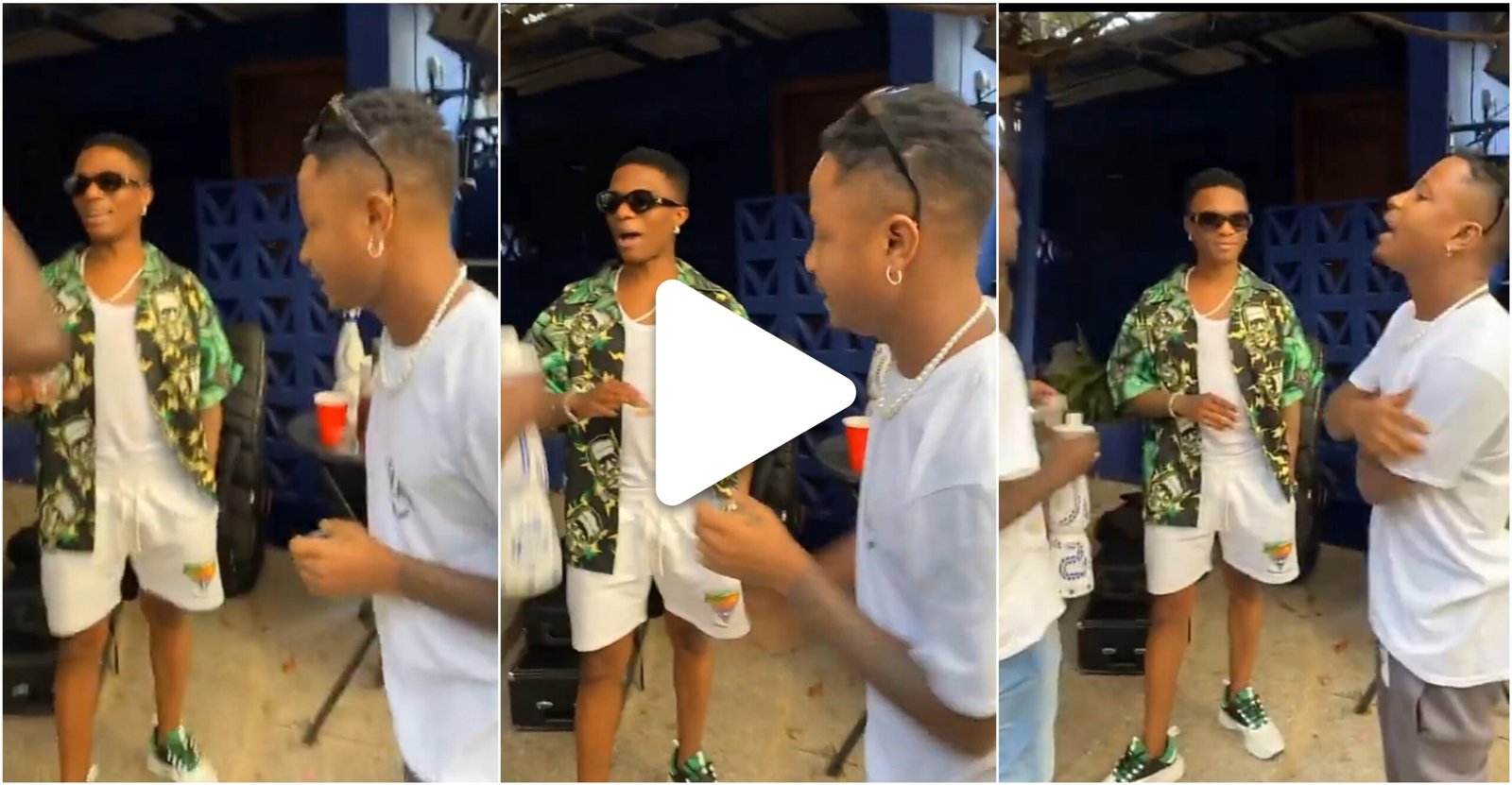 “Just two afrobeat baddmen vibing” – Kelvyn Boy links up with Wizkid in Nigeria