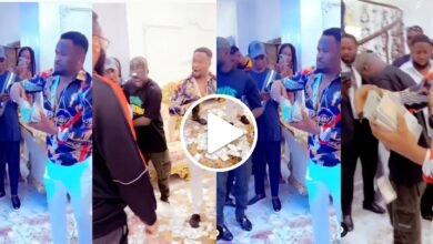 “Doings get levels” – Reactions as Actor Zubby Michael Make it rain of Cash at E-money’s Birthday (VIDEO)