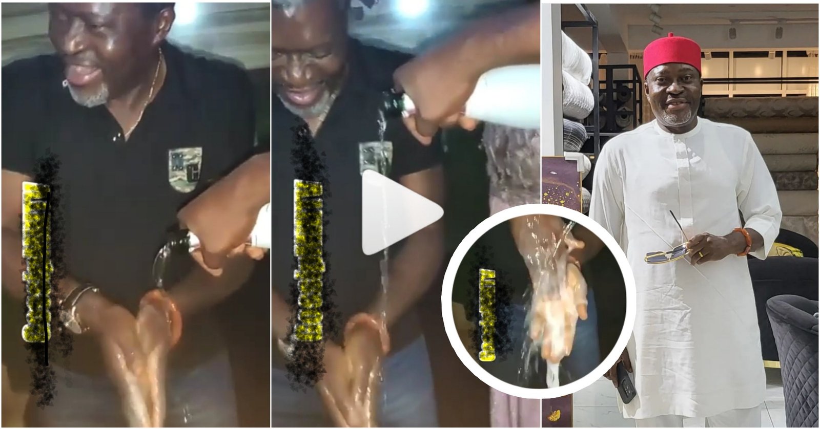 “After a Successful sacrifice – Reactions as Kanayo O. Kanayo washes hands with expensive wine at a club [WATCH]