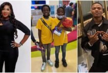 "Awwww so lovely" Reactions as Wizkid's son Tife and Mercy Johnson's daughter Purity hang out in Dubai