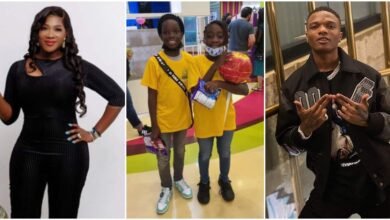 "Awwww so lovely" Reactions as Wizkid's son Tife and Mercy Johnson's daughter Purity hang out in Dubai