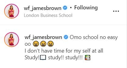 “Nawa, School no easy o, I’m tired” – James Brown laments shares video (WATCH)