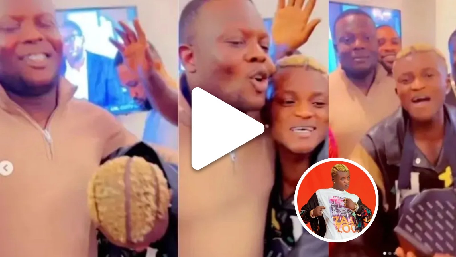 Singer, Portable settles fight with his boss, Yusuf; Hugs and prostrates for him (WATCH)