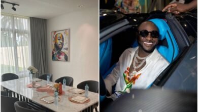 Watch Davido show off his electric automated Curtains worth millions of Naira in his Banana Island mansion (Video)