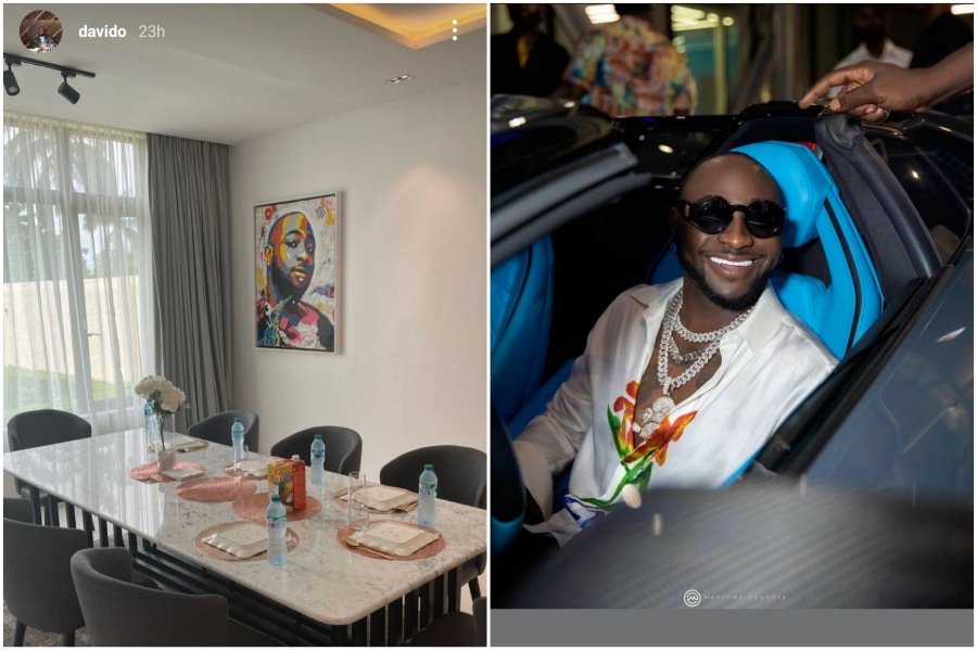 Watch Davido show off his electric automated Curtains worth millions of Naira in his Banana Island mansion (Video)