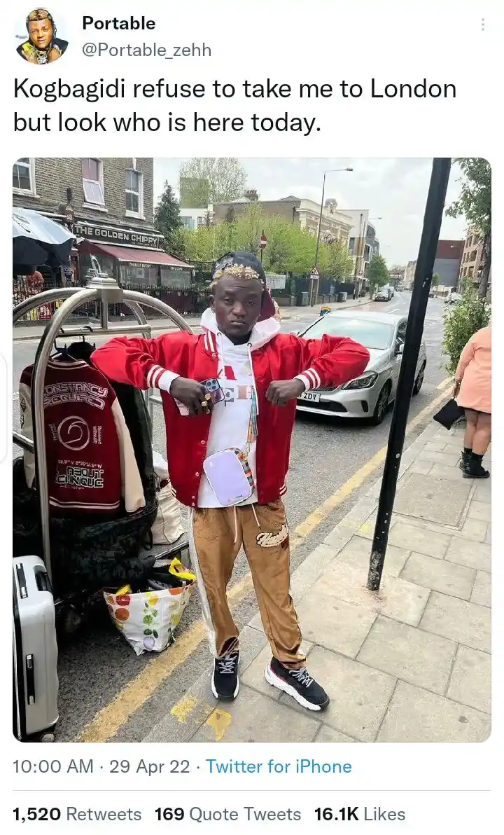 “Kogbagidi refuse to take me to London but look who is here today — Singer, Portable shades former manager