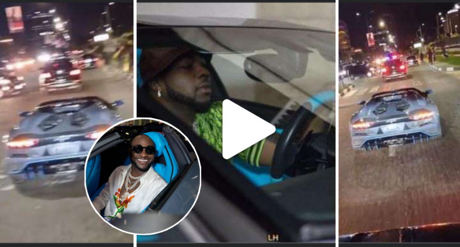 “Go Fast And Furious?” Reactions as Davido tests the speed of his new Lamborghini on the Lagos road (VIDEO)