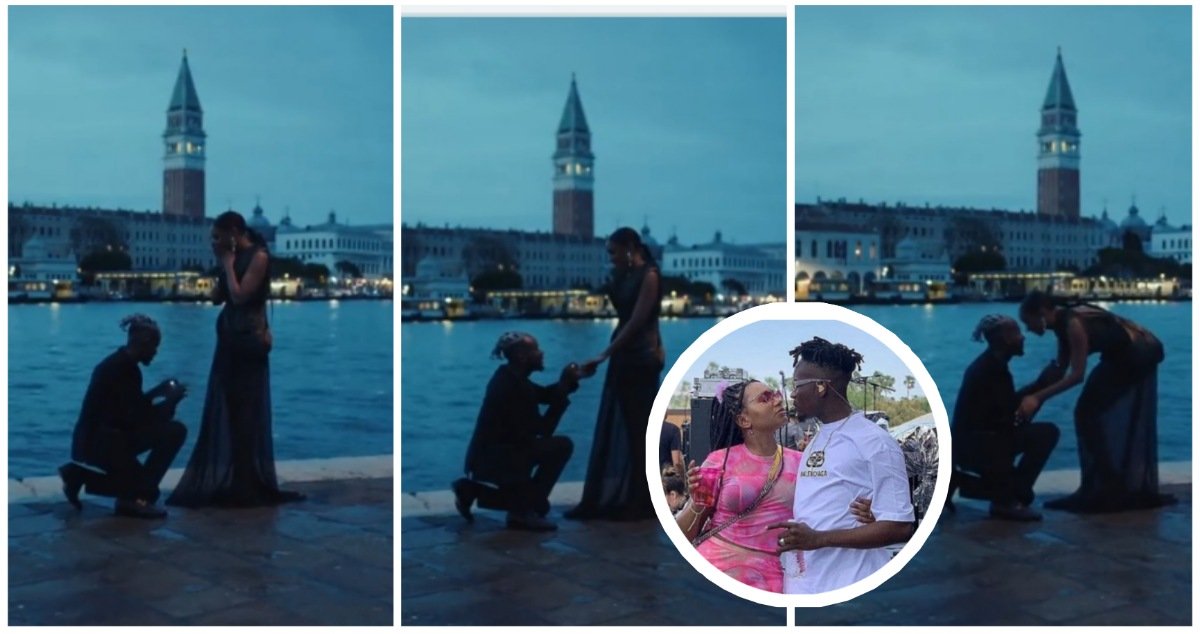 Mr Eazi finally Proposed to Temi Otedola in a Romantic atmosphere (WATCH VIDEO)