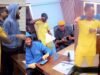 “Nobody ball reach this guy this year” Reactions as Portable links up with Obi Cubana, Phyno & Olamide in Office (VIDEO)