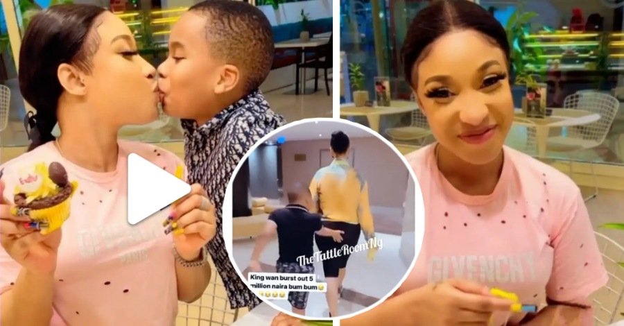 Tonto Dikeh receive blames as her Son K!sses her in new video days after smacking her big b00ty (WATCH)