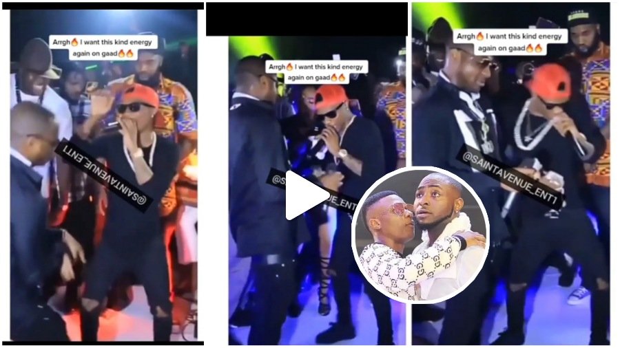 “See as Wizkid dey happy as he see Davido” – Reactions as video of Wizkid and Davido performing together resurfaced (WATCH)