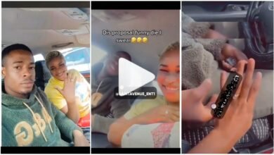 “You go marry me abi you no marry me” – Funny moment Man propose to girlfriend as he went straight to the point (VIDEO)