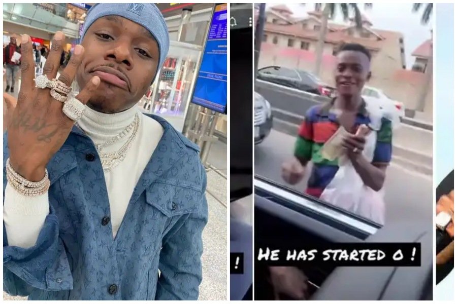 “Go rest for today” – Dababy blessed Lagos Hawker $100 after buying just Popcorn from him (VIDEO)
