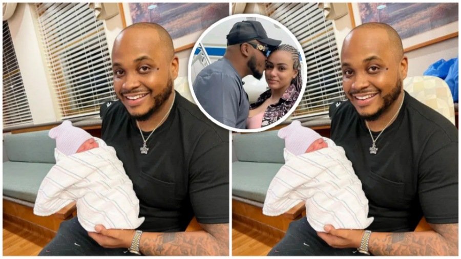 Davido’s cousin, Sina Rambo rejoices as he welcomes a bouncing baby girl (Photos)