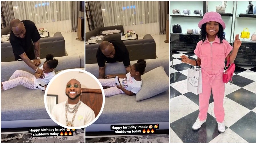 "Late night birthday shoot for my princess, daddy loves you" – Davido says as he set to shut down Nigeria for Imade's 7th birthday (WATCH)
