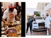 "Abeg who OBO dey deceive with Diet" – Reactions as Davido eats extravagantly at Cubana Chief Priest glass hause (VIDEO)