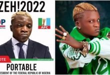 “Zazoo for youths" – Reactions as Portable declares to be Nigeria next president, shares campaign poster