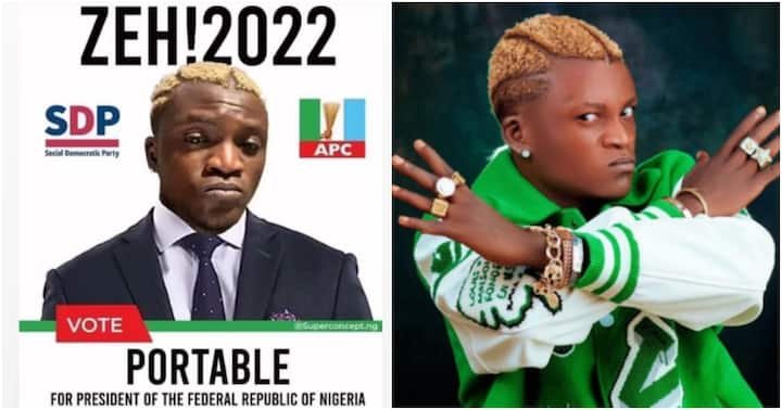 “Zazoo for youths" – Reactions as Portable declares to be Nigeria next president, shares campaign poster