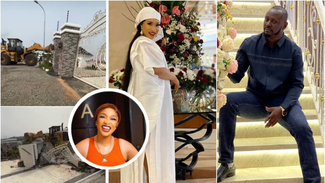 Tonto Dikeh laughs hard and mock her ex-lover, Kpokpogri's lament over demolition of his house in Abuja (VIDEO)